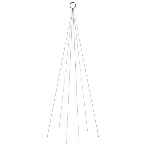  karácsonyfa zászlórúdon 108 meleg fehér LED-del 180 cm