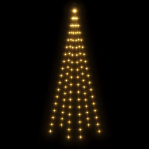  karácsonyfa zászlórúdon 108 meleg fehér LED-del 180 cm