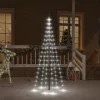  karácsonyfa zászlórúdon 108 hideg fehér LED-del 180 cm