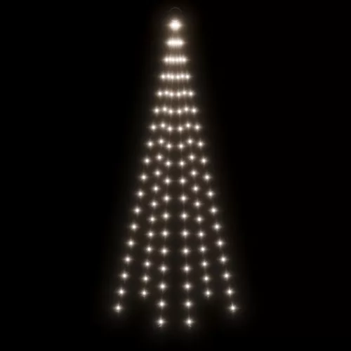  karácsonyfa zászlórúdon 108 hideg fehér LED-del 180 cm