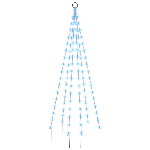  karácsonyfa zászlórúdon 108 kék LED-del 180 cm