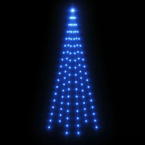  karácsonyfa zászlórúdon 108 kék LED-del 180 cm