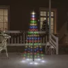  karácsonyfa zászlórúdon 108 színes LED-del 180 cm