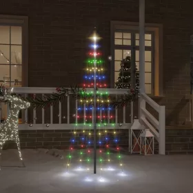  karácsonyfa zászlórúdon 108 színes LED-del 180 cm