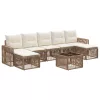 Kerti Kanapé Szett 8 pcs Beige és Krémszínű polirattan