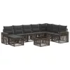  Kerti Kanapé Szett 9 pcs Szürke és sötétszürke polirattan