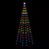  karácsonyfa zászlórúdon 108 színes LED-del 180 cm