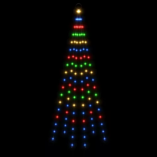  karácsonyfa zászlórúdon 108 színes LED-del 180 cm