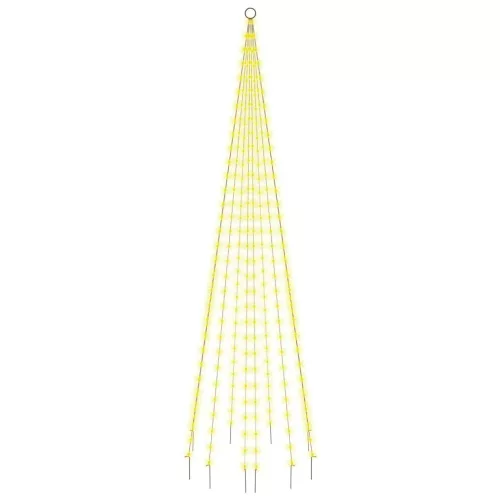  karácsonyfa zászlórúdon 310 meleg fehér LED-del 300 cm