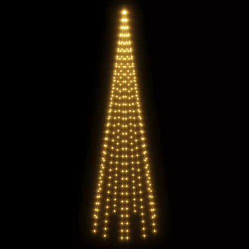  karácsonyfa zászlórúdon 310 meleg fehér LED-del 300 cm