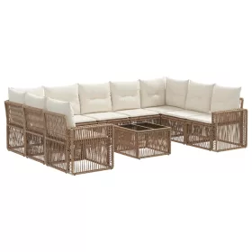    Kerti Kanapé Szett 10 pcs Beige és Krémszínű polirattan
