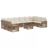  Kerti Kanapé Szett 11 pcs Beige és Krémszínű polirattan