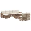  Kerti Kanapé Szett 10 pcs Beige és Krémszínű polirattan
