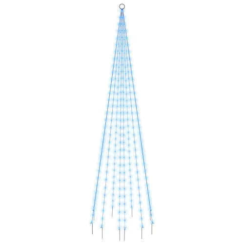  karácsonyfa zászlórúdon 310 kék LED-del 300 cm