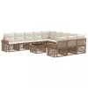  Kerti Kanapé Szett 12 pcs Beige és Krémszínű polirattan