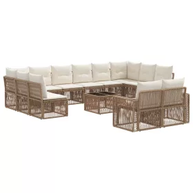    Kerti Kanapé Szett 13 pcs Beige és Krémszínű polirattan