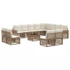  Kerti Kanapé Szett 13 pcs Beige és Krémszínű polirattan