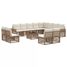    Kerti Kanapé Szett 13 pcs Beige és Krémszínű polirattan