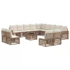  Kerti Kanapé Szett 14 pcs Beige és Krémszínű polirattan