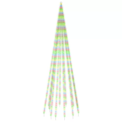  karácsonyfa zászlórúdon 732 színes LED-del 500 cm