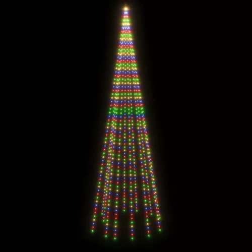  karácsonyfa zászlórúdon 732 színes LED-del 500 cm