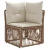  Kerti Kanapé Szett 14 pcs Beige és Krémszínű polirattan