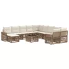  Kerti Kanapé Szett 12 pcs Beige és Krémszínű polirattan