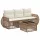  Kerti Kanapé Szett 4 pcs Beige és Krémszínű polirattan