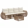  Kerti Kanapé Szett 5 pcs Beige és Krémszínű polirattan