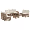  Kerti Kanapé Szett 8 pcs Beige és Krémszínű polirattan
