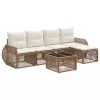  Kerti Kanapé Szett 6 pcs Beige és Krémszínű polirattan