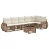  Kerti Kanapé Szett 7 pcs Beige és Krémszínű polirattan