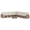  Kerti Kanapé Szett 10 pcs Beige és Krémszínű polirattan