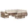  Kerti Kanapé Szett 12 pcs Beige és Krémszínű polirattan