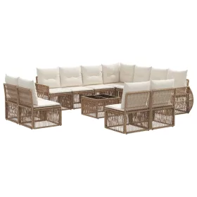    Kerti Kanapé Szett 12 pcs Beige és Krémszínű polirattan