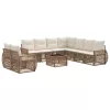  Kerti Kanapé Szett 10 pcs Beige és Krémszínű polirattan
