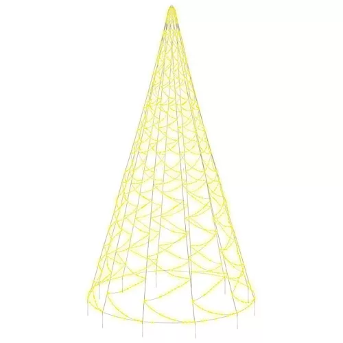  karácsonyfa zászlórúdon 3000 meleg fehér LED-del 800 cm