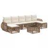  Kerti Kanapé Szett 8 pcs Beige és Krémszínű polirattan