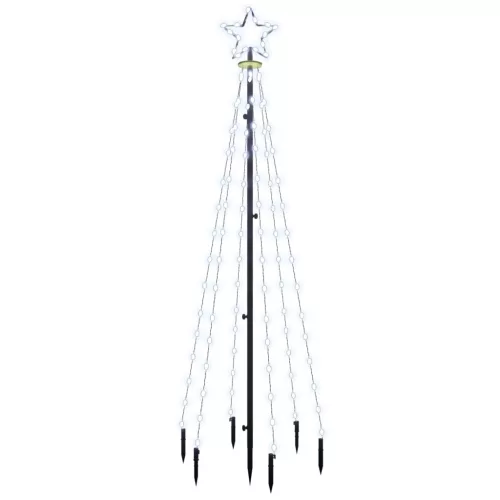  hideg fehér fényű karácsonyfa tüskével 108 LED-del 180 cm