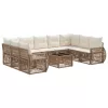  Kerti Kanapé Szett 10 pcs Beige és Krémszínű polirattan