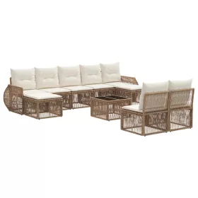    Kerti Kanapé Szett 10 pcs Beige és Krémszínű polirattan