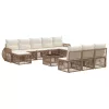  Kerti Kanapé Szett 11 pcs Beige és Krémszínű polirattan