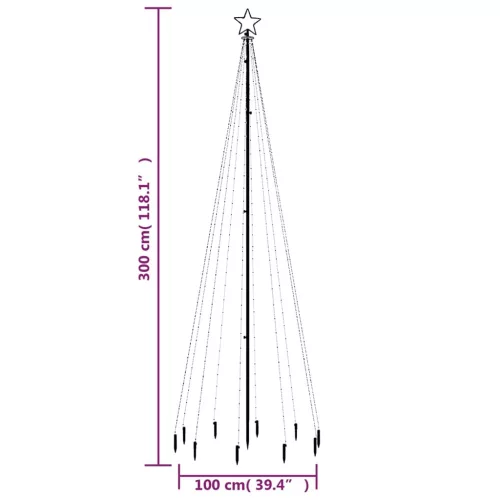 meleg fehér fényű karácsonyfa tüskével 310 LED-del 300 cm