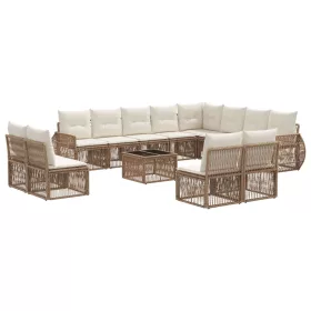    Kerti Kanapé Szett 13 pcs Beige és Krémszínű polirattan