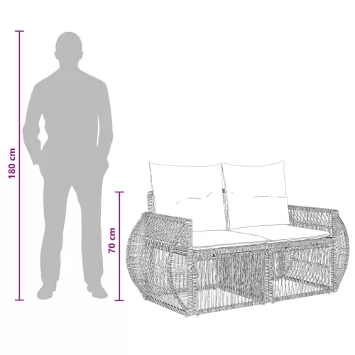  Kerti Kanapé Szett 12 pcs Beige és Krémszínű polirattan