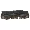  Kerti Kanapé Szett 10 pcs Szürke polirattan