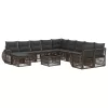  Kerti Kanapé Szett 12 pcs Szürke polirattan