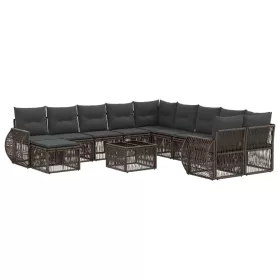  Kerti Kanapé Szett 12 pcs Szürke polirattan