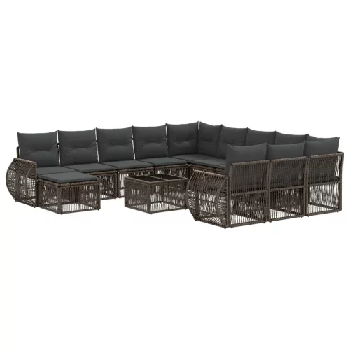  Kerti Kanapé Szett 13 pcs Szürke polirattan