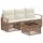  Kerti Kanapé Szett 4 pcs Bézs polirattan